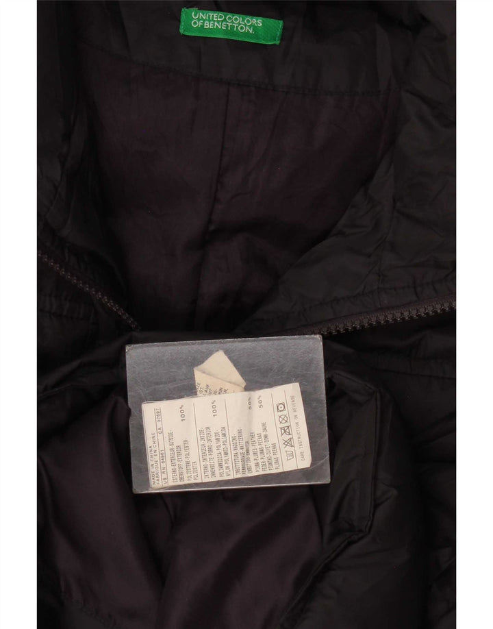 Benetton Damen Wattierte Jacke UK 16 Large Marineblau Polyester