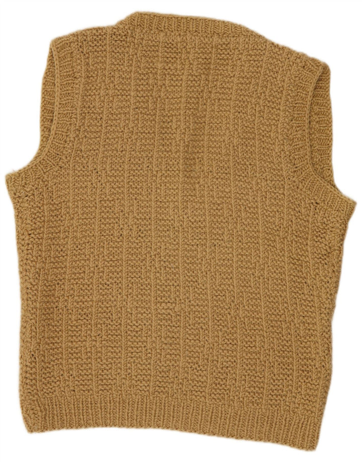 Vintage Herren Weste Tank Top Groß Gelb
