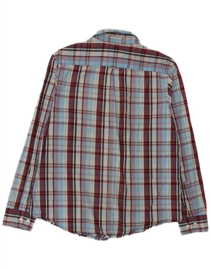 Penguin Herren Heritage Slim Fit Hemd, groß, blau kariert, Baumwolle