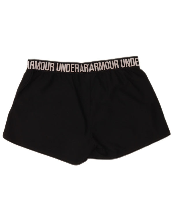 Under Armour Damen Heat Gear Graphic Sport Shorts UK 14 Medium Schwarz