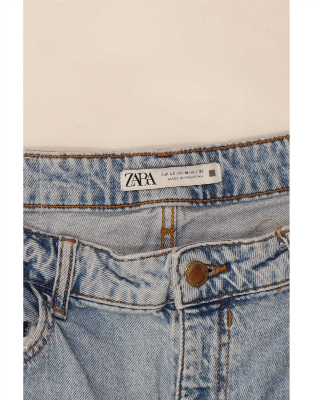 Zara Damen Straight Jeans EU 42 Large W32 L27 Blau
