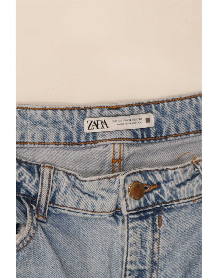 Zara Damen Straight Jeans EU 42 Large W32 L27 Blau