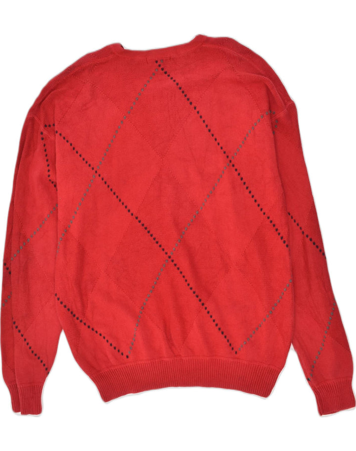 NAUTICA Mens V-Neck Jumper Sweater Large Red Cotton Vintage Nautica and Second-Hand Nautica from Messina Hembry 