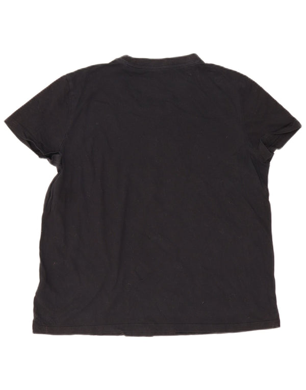 Adidas Damen Graphic T-Shirt Top UK 24/26 2XL Schwarz Baumwolle