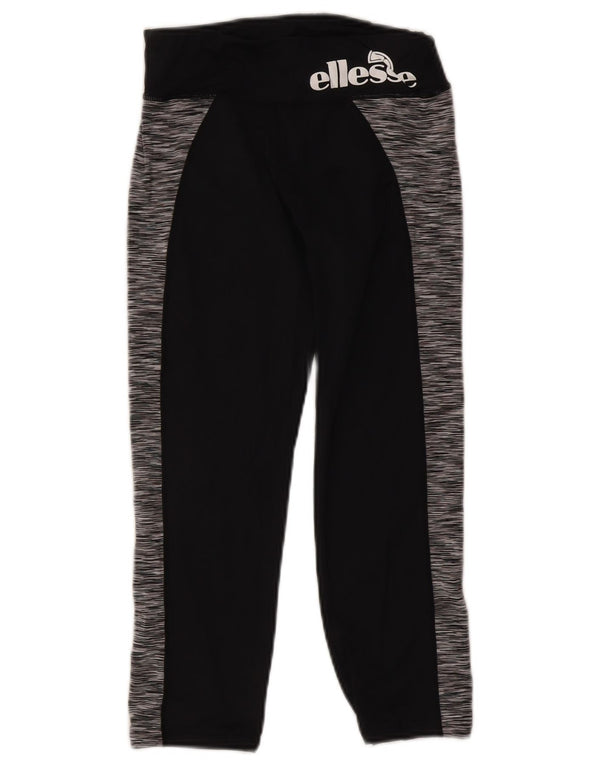 Ellesse Capri-Leggings mit Grafik für Damen, UK 10, Größe S, Schwarz, Colourblock-Nylon