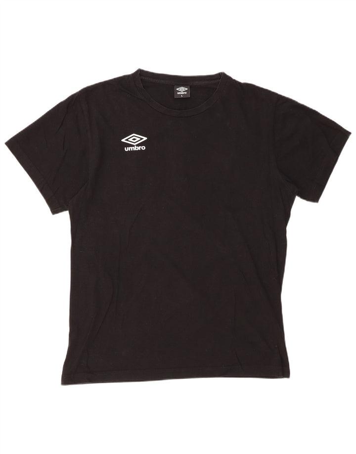 UMBRO Womens T-Shirt Top UK 16 Large Black Cotton