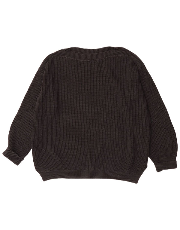 Marks & Spencer Damen Pullover mit bauchfreiem U-Boot-Ausschnitt, Gr. 16, Schwarz