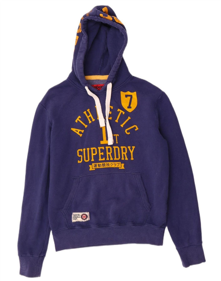 SUPERDRY Herren-Kapuzenpullover mit Grafik, groß, aus blauer Baumwolle