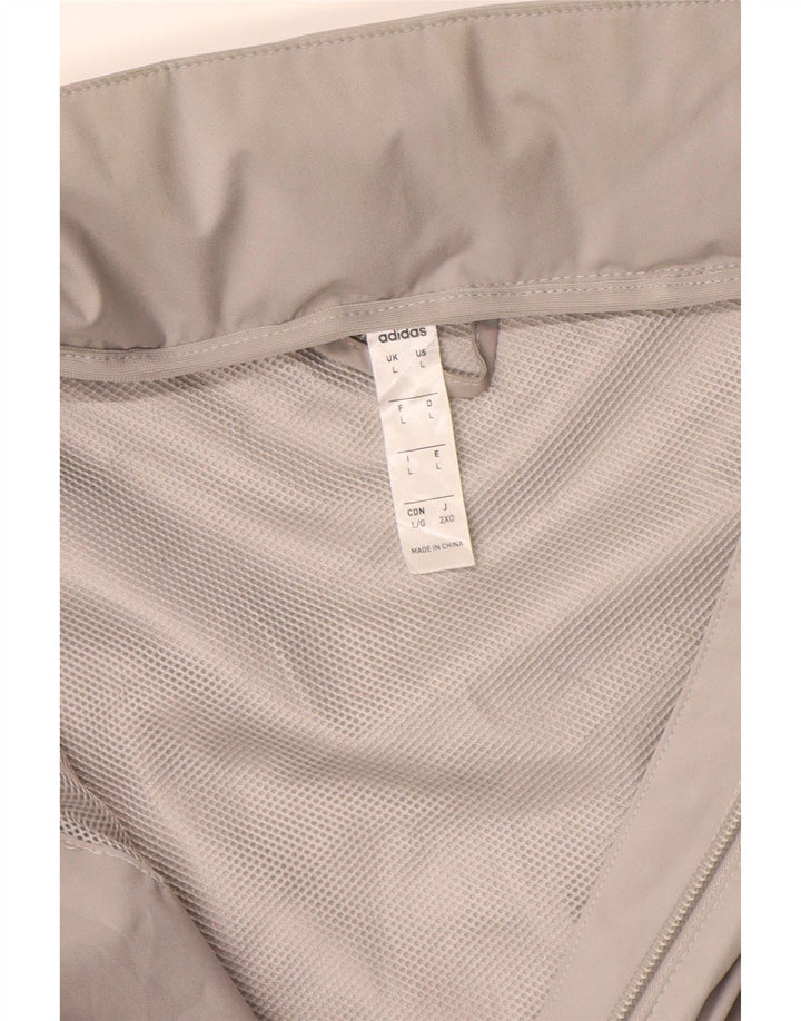 Adidas Herren Regenjacke UK 40 Large Grau Polyester