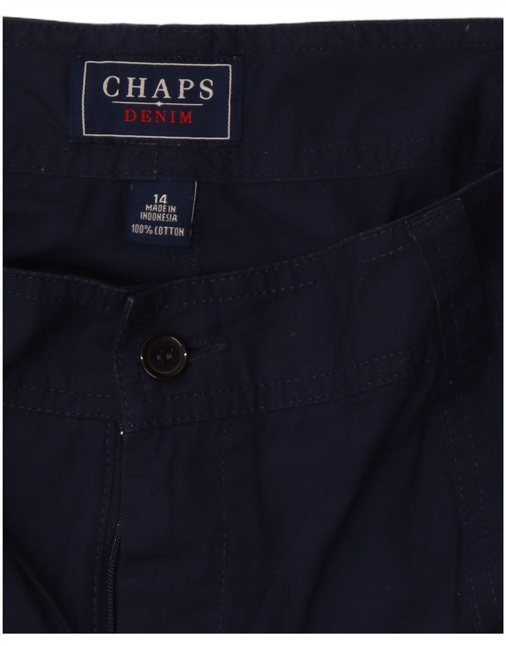 Chaps Damen Cargo-Caprihose US 14 XL W36 L21 Marineblaue Baumwolle