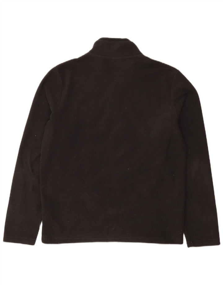 Napapijri Herren-Fleecepullover mit Reißverschluss am Hals, Mittelschwarzes Polyester
