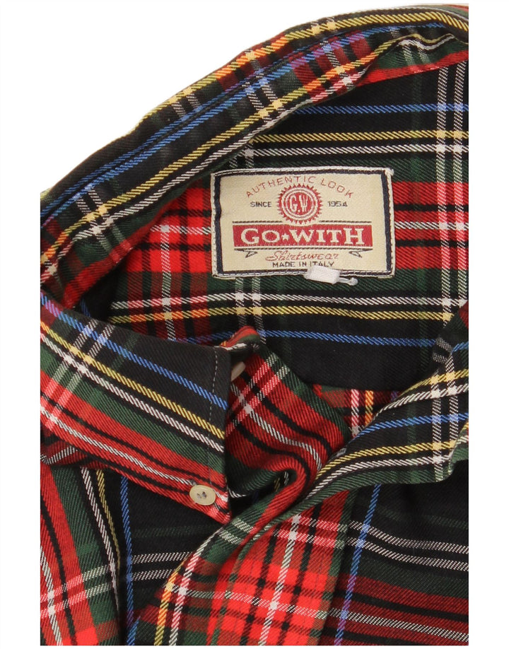 Vintage Herren Flanellhemd XL Schwarz Kariert