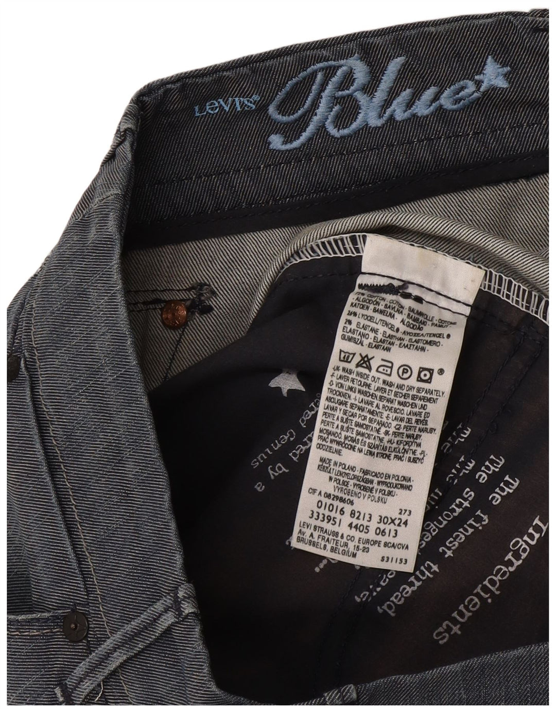 Levi's Damen-Hose mit kurzem Schnitt, W30, L24, Blau, Baumwolle