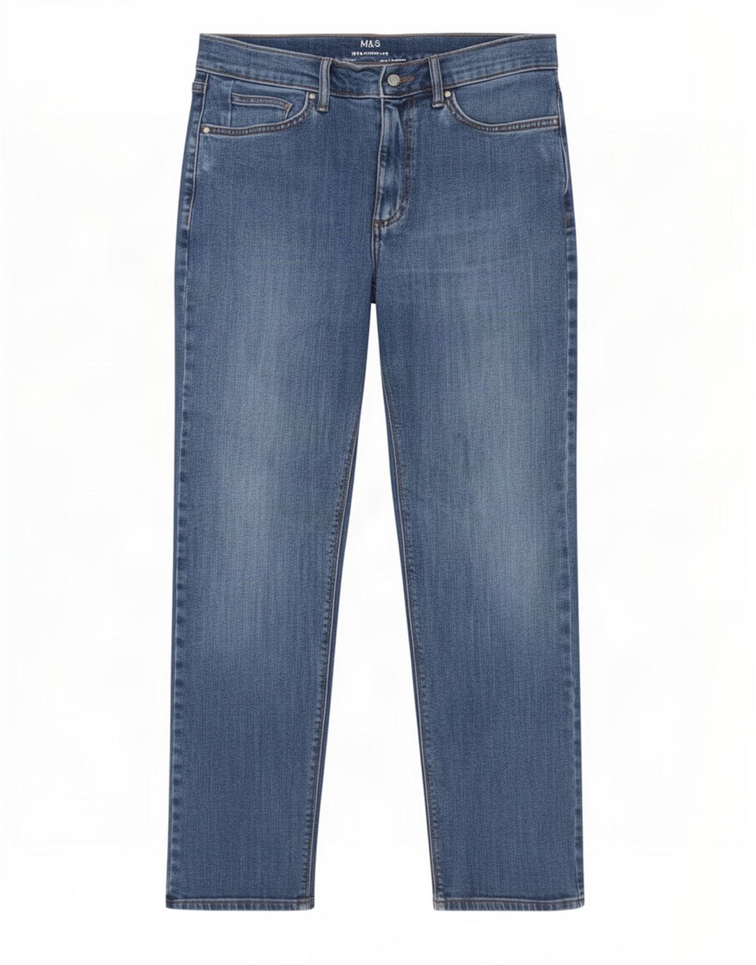 Marks & Spencer Herren Straight Jeans W30 L29 Blaue Baumwolle