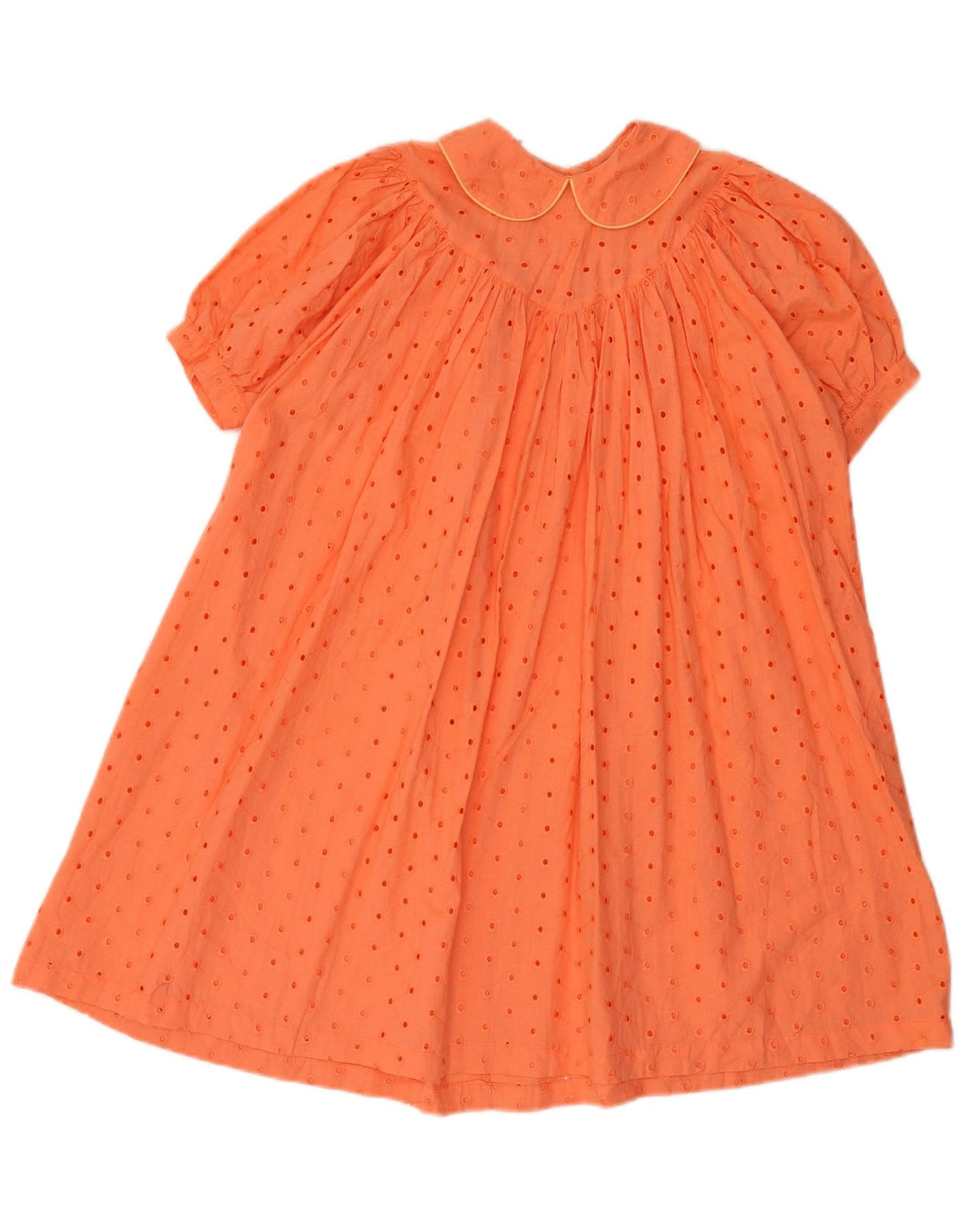 Benetton Damen Zeltkleid UK 14 Mittelorange Baumwolle