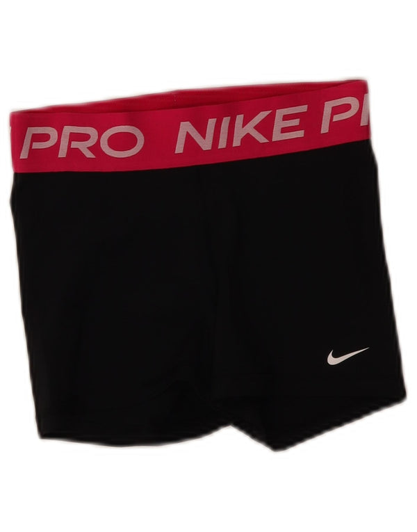 Nike Damen Graphic Sport Shorts UK 8 Small Schwarz Colourblock
