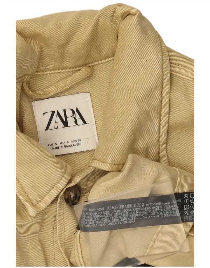 Zara Herren Utility Jacke UK 36 Small Beige Lyocell