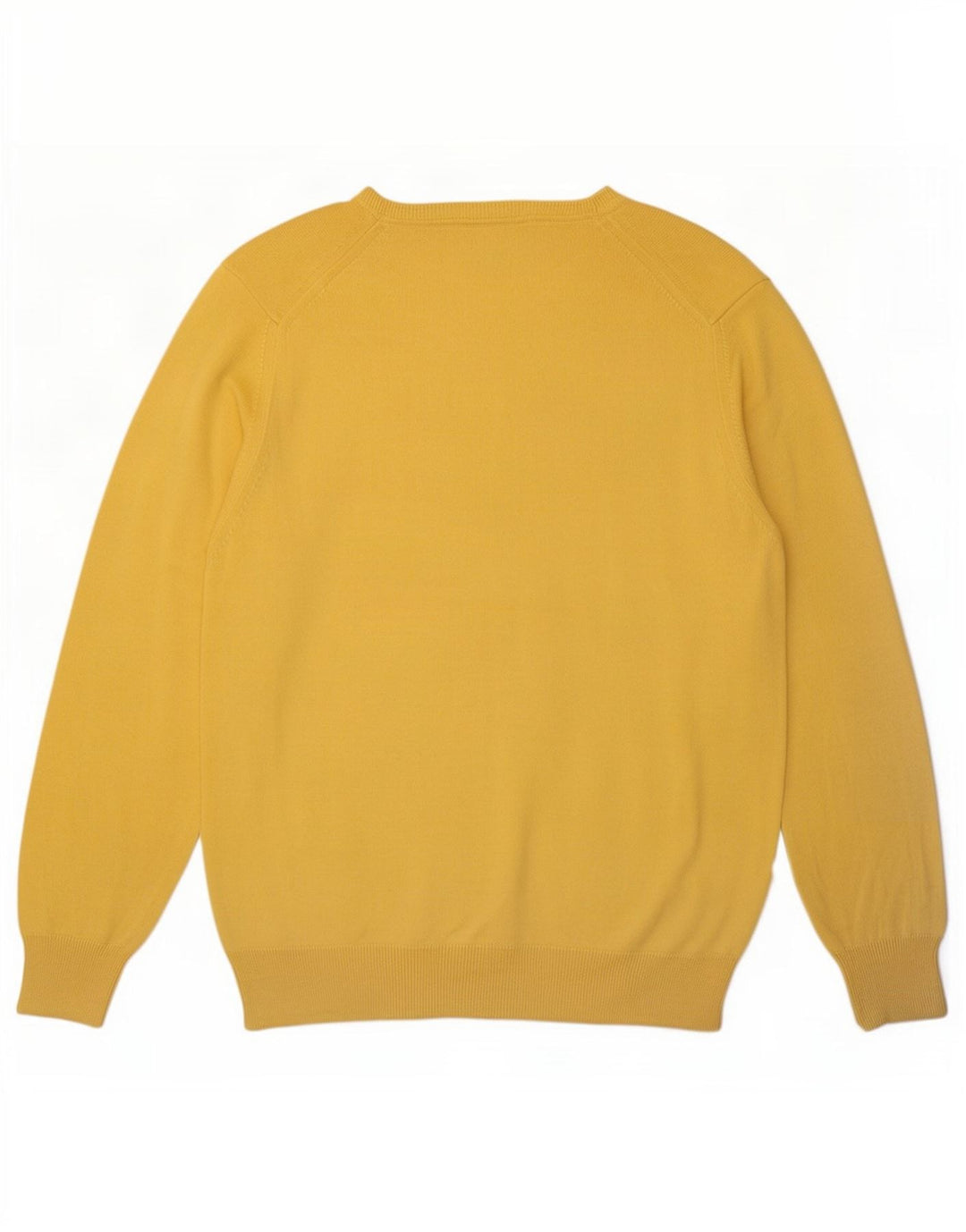 Zara Herren-Pullover mit Rundhalsausschnitt, groß, gelbe Baumwolle