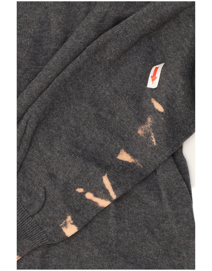 John Lewis Herren-Pullover mit Rundhalsausschnitt, groß, graue Baumwolle