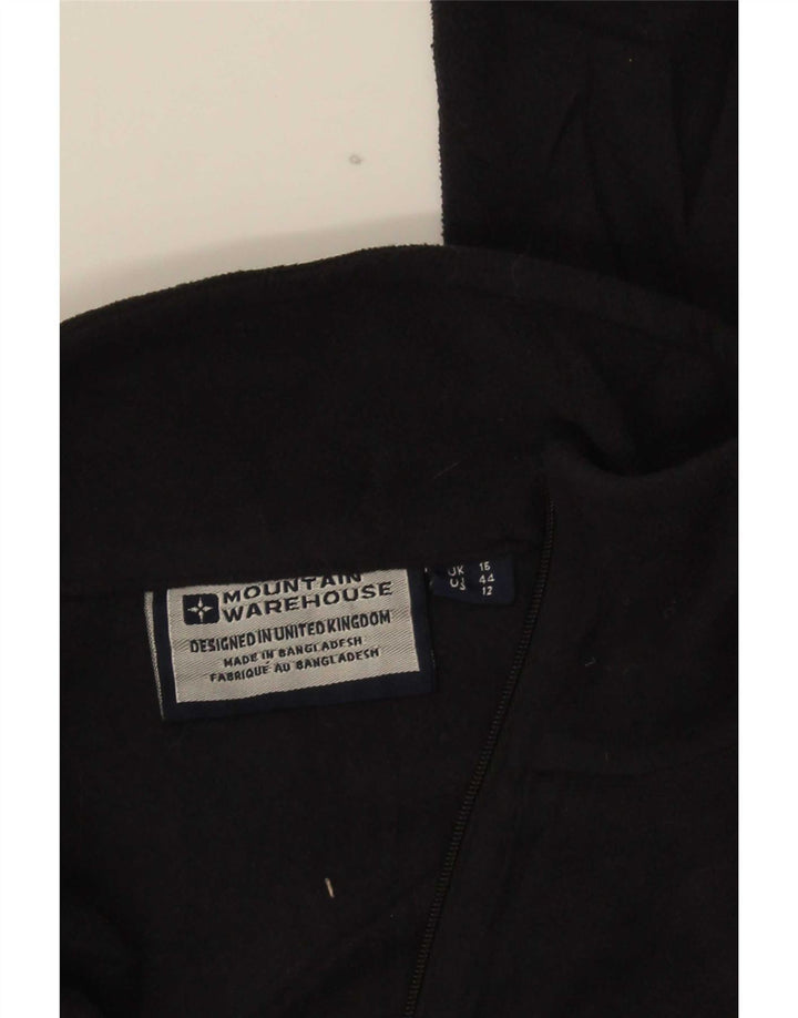 Warehouse Damen-Fleecepullover mit Reißverschluss am Hals, UK 16, Größe L, Schwarz, Polyester