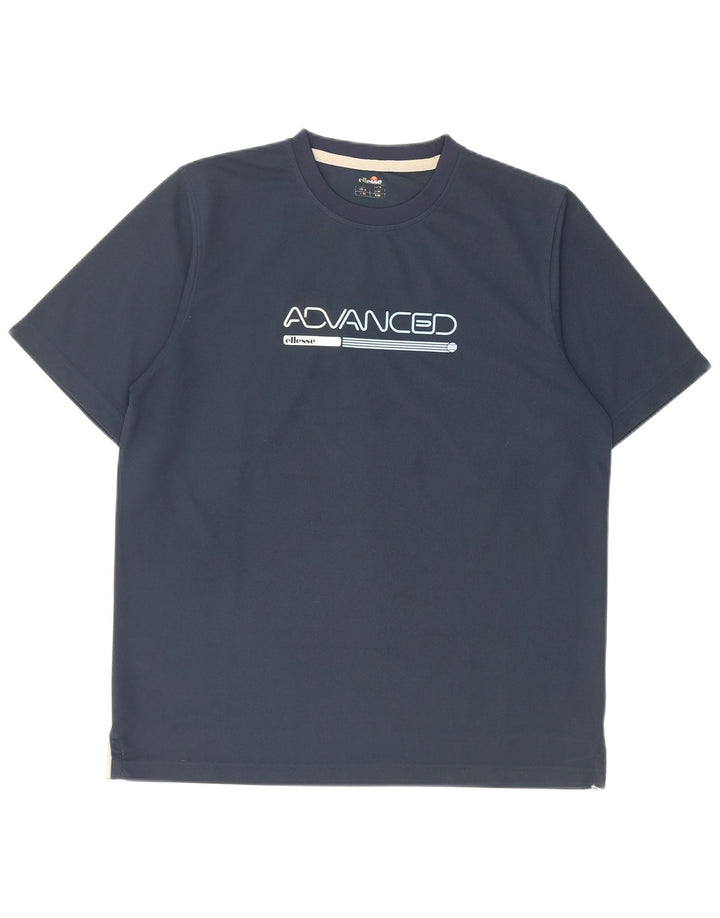 ELLESSE Herren Grafik-T-Shirt-Oberteil Mittelmarineblaues Polyester