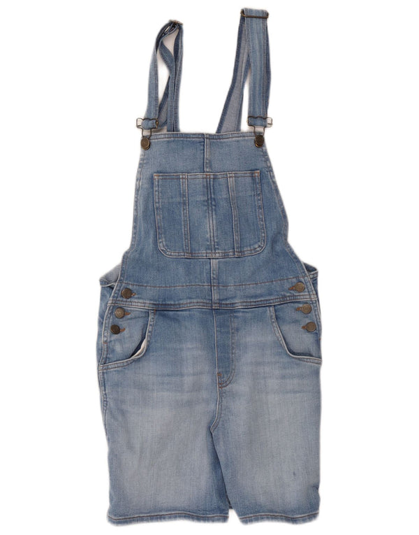 Fat Face Damen Latzhose Denim Shorts UK 10 Small W30 Blaue Baumwolle