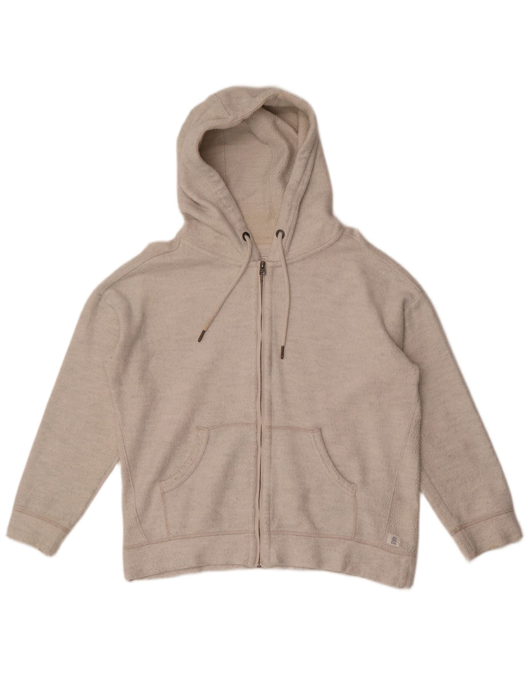 Fat Face übergroßer Damen-Kapuzenpullover mit Reißverschluss, UK 14, mittelgraue Baumwolle