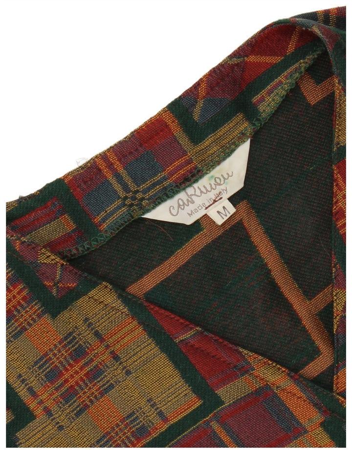 Vintage Damen Crop Weste UK 14 Medium Mehrfarbig Patchwork