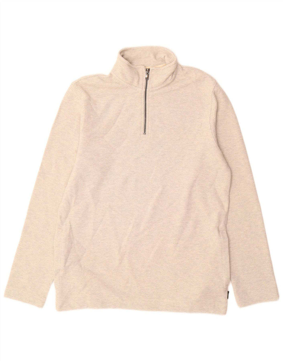 Ted Baker Herren-Sweatshirt mit Reißverschluss am Hals, Größe 2, klein, graue Baumwolle