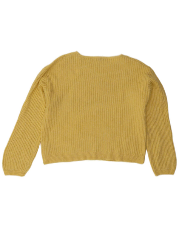 Marks & Spencer Damen Crop Pullover mit U-Boot-Ausschnitt, Gr. 14, Mittelgelb