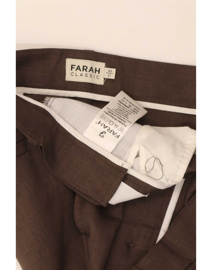 Farah Gerade Herren-Chinohose W40 L31 Braunes Polyester
