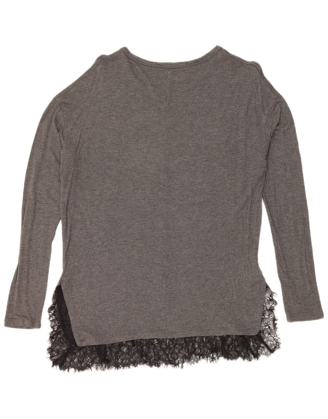 Zara Damen Langarm-Blusenoberteil UK 14 Mittelgrau