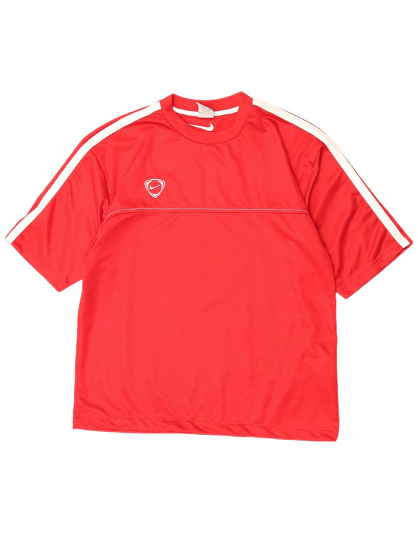 Nike Herren T-Shirt Top UK 45/47 XL Rot Colourblock Polyester