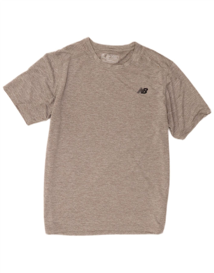 New Balance Herren T-Shirt Top Mittelgraues Polyester