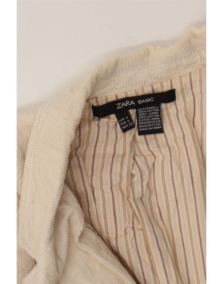 Zara Damen-Blazer aus Cord mit 3 Knöpfen, Gr. 8, Beige, Baumwolle