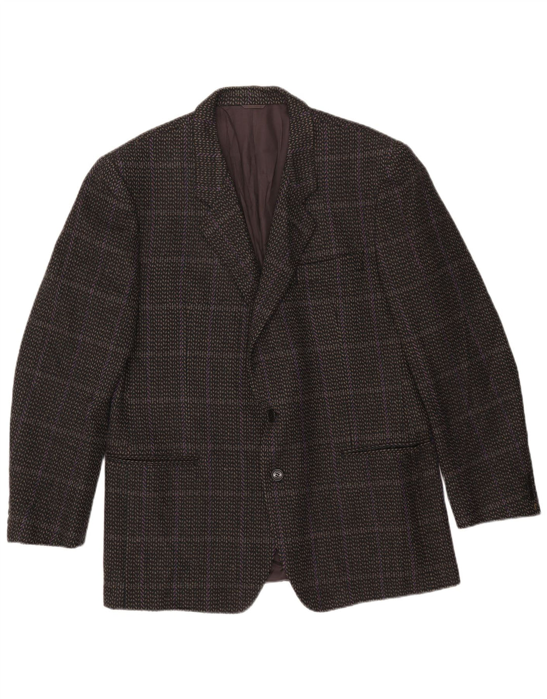 Cerruti 1881 Herren-Blazer mit 2 Knöpfen, IT 54 2XL, grau karierte Lammwolle
