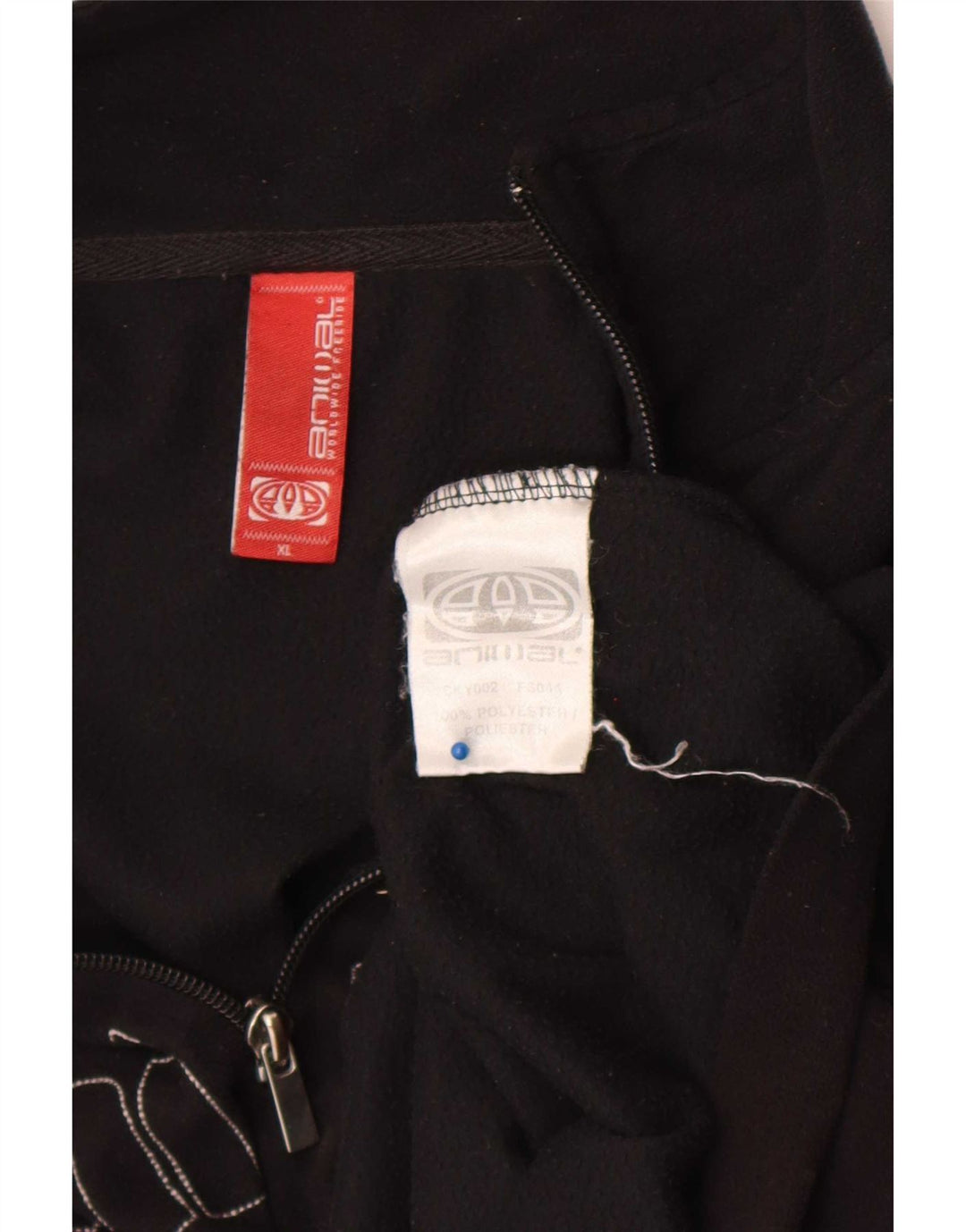 Animal Herren-Fleecepullover mit grafischem Reißverschluss und Halsausschnitt, XL, Schwarz, Polyester