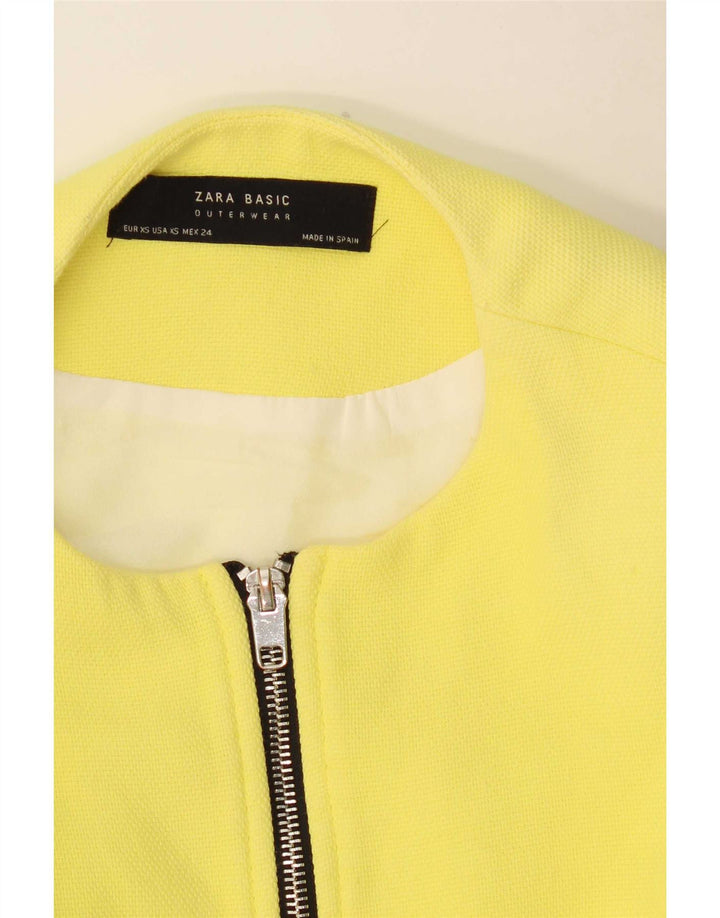 Zara Damen 3/4-Ärmel-Übergroßer Mantel UK 6 XS Gelb