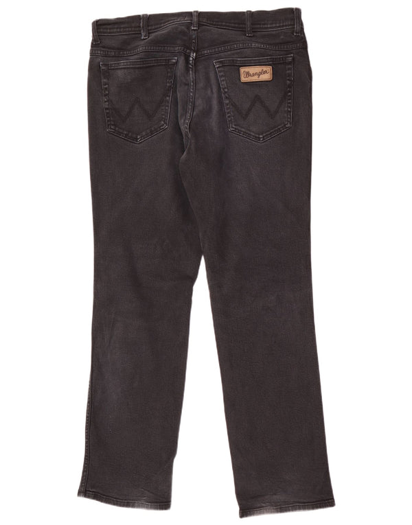 Wrangler Herren Texas Straight Jeans W36 L32 Schwarze Baumwolle