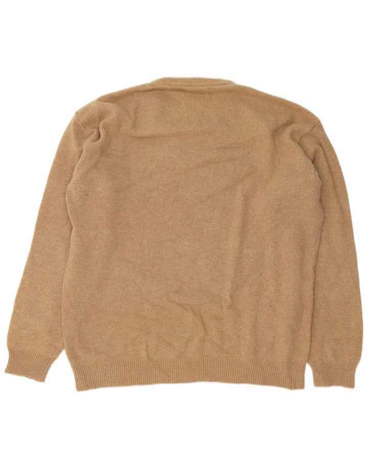 Marlboro Classics Herren-Pullover mit Rundhalsausschnitt, 2XL, braune Wolle