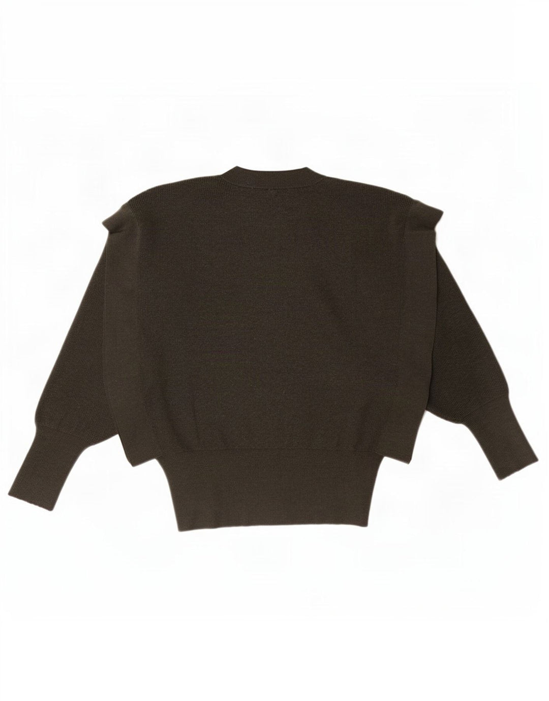 Zara Damen-Pullover mit Fledermausärmeln und Rundhalsausschnitt, UK 10, kleine Khaki-Wolle