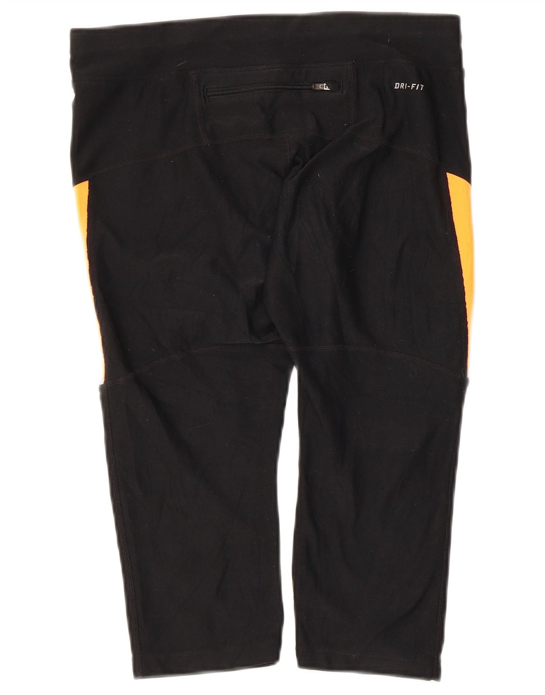 NIKE Womens Dri Fit Capri Leggings UK 14 Medium Black Colourblock