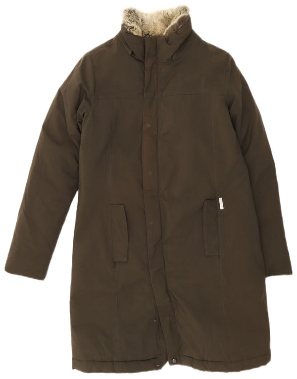 Woolrich Herren Wattierter Mantel UK 34 XS Khaki Baumwolle