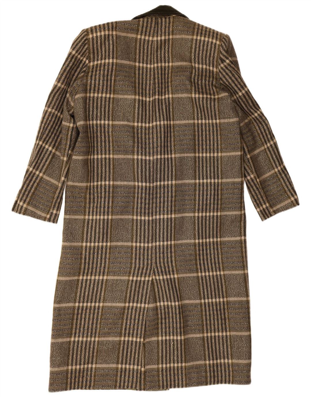 Vintage Damen Übergroßer Mantel UK 14 Medium Khaki Check
