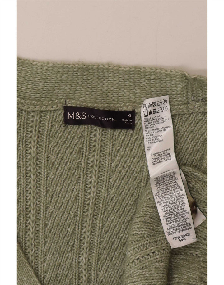 Marks & Spencer Damen Strickjacke UK 18 XL Grün Polyester
