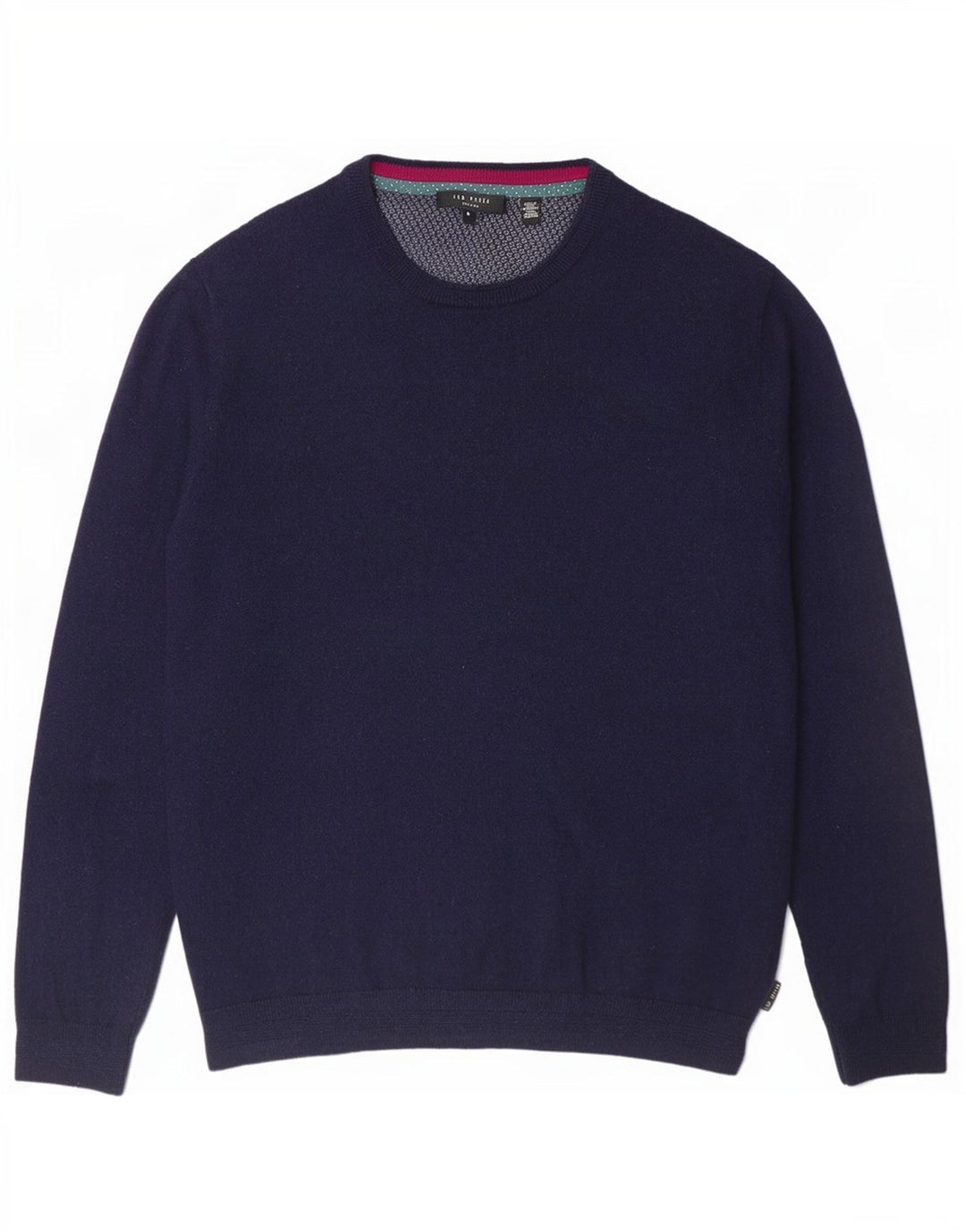 Ted Baker Herren-Pullover mit Rundhalsausschnitt, Größe 4, große marineblaue Wolle