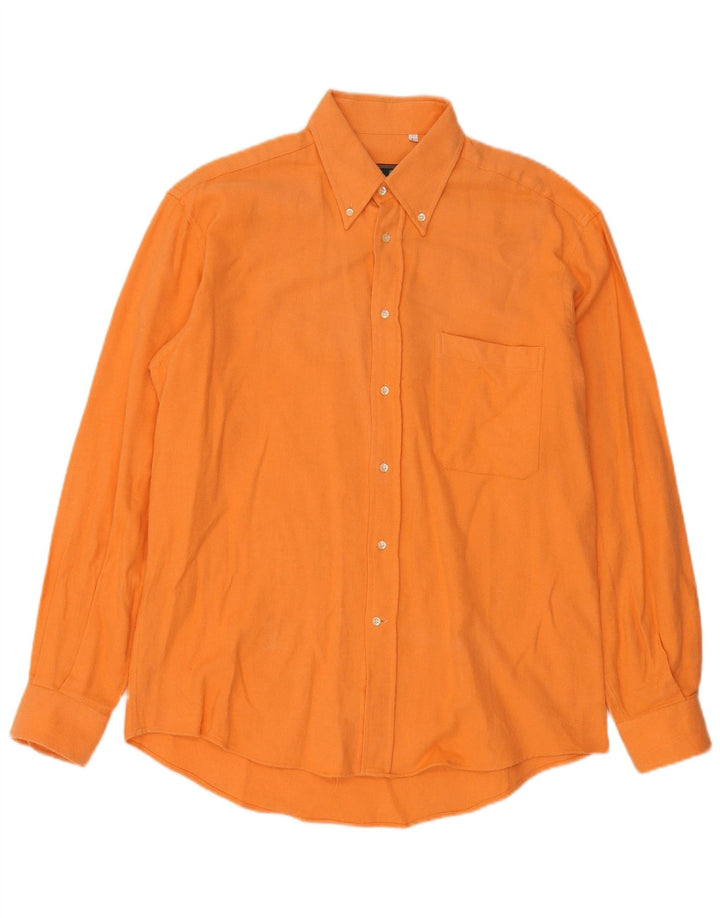 CORNELIANI Herren Flanellhemd Große Orange Baumwolle
