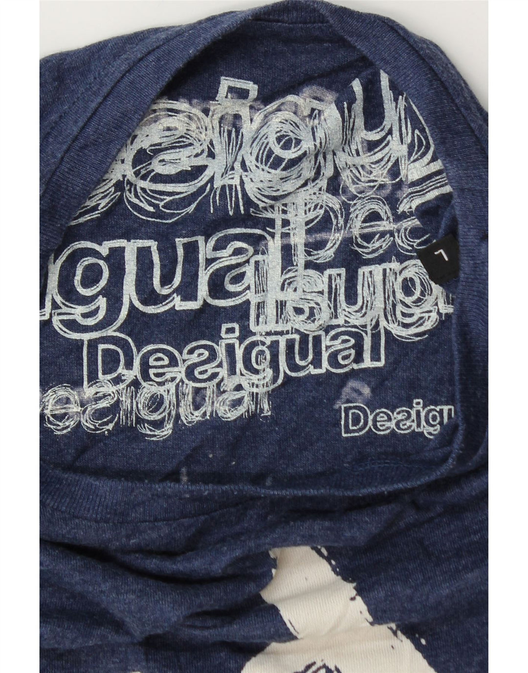 Desigual Herren-T-Shirt mit Grafik, groß, marineblau, Baumwolle