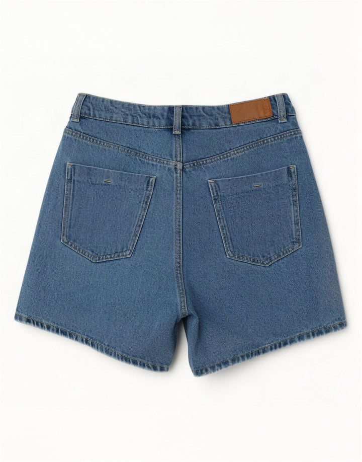 Zara Damen-Jeansshorts mit hoher Taille, EU 40, Mittel W30, Blau