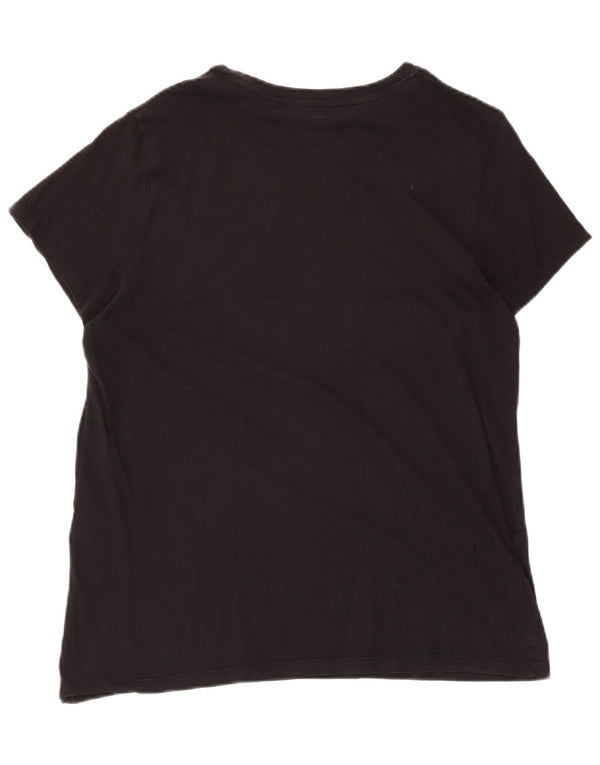 Levi's Damen Grafik-T-Shirt-Oberteil UK 14 Large Schwarz